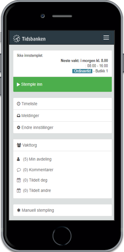 FÃ¥ tilgang til Tidsbanken via smartphone eller ipad